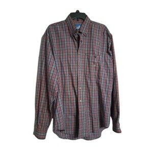 Men's Grand Isle Long Sleeve Plaid Button-down Shirt Size LT